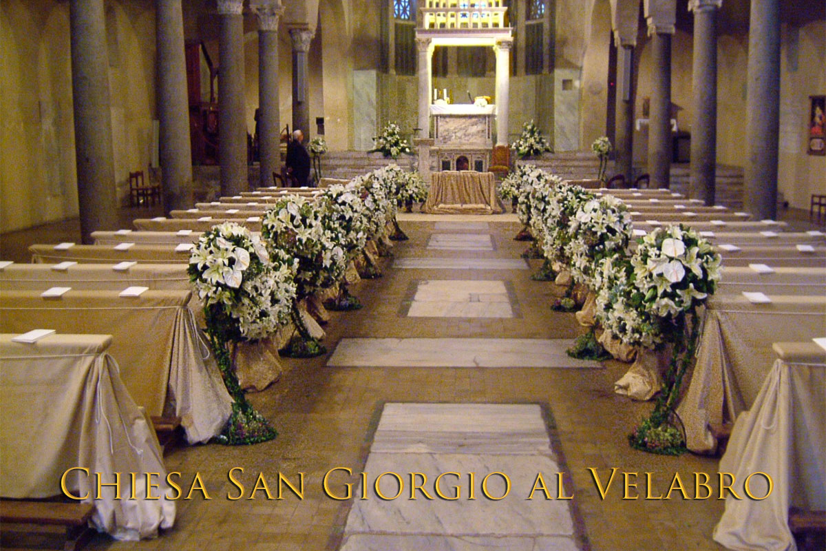 Floral decorations for Wedding San Giorgio al Velabro Church